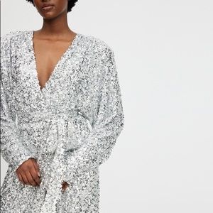 Rotate birger christensen Samantha Sequin Long Wrap Dress. Size (40) US 8.